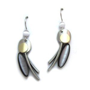 Light Grey Oval Two-tone Dangles by Crono Design